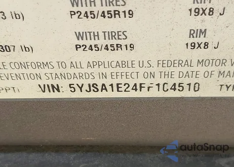 2015 Tesla Model S 70D/85D/P85D from USA, damaged, VIN 5YJSA1E24FF104510